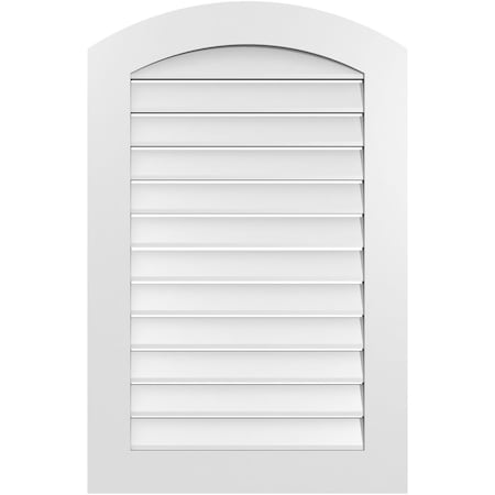 Ekena Millwork Arch Top Surface Mount PVC Gable Vent: Non-Functional, w/ 3-1/2"W x 1"P Standard Frame, 26"W x 38"H GVPAR26X3801SN
